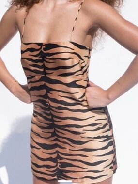 Realisation Par Silk Tiger Print Mini Dress XS